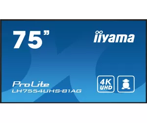 iiyama LH7554UHS-B1AG Signage Display Digital signage flat panel 190.5 cm (75") LCD Wi-Fi 500 cd/m² 4K Ultra HD Black Built-in processor Android 11 24/7