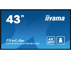 iiyama LH4354UHS-B1AG Signage Display Digital signage flat panel 108 cm (42.5") LCD Wi-Fi 500 cd/m² 4K Ultra HD Black Built-in processor Android 11 24/7