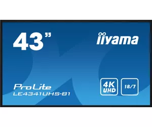 iiyama LE4341UHS-B1 Signage Display Digital signage flat panel 108 cm (42.5") LCD 350 cd/m² 4K Ultra HD Black 18/7