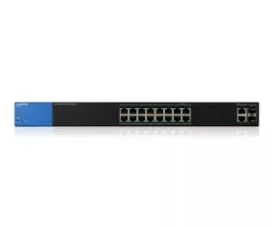 Linksys LGS318P Управляемый Gigabit Ethernet (10/100/1000) Питание по Ethernet (PoE) 1U Черный, Синий