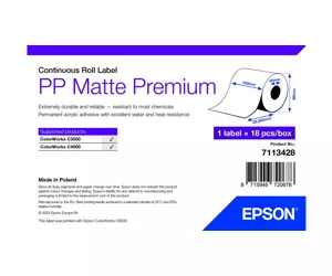 Epson 7113428 etiketė spausdinimui Balta Lipni spausdintuvo etiketė