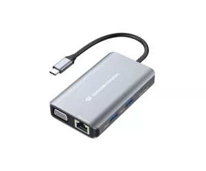 Conceptronic DONN21G knyginių kompiuterių dokas / jungčių replikatorius Vielinis USB 3.2 Gen 1 (3.1 Gen 1) Type-C Pilka
