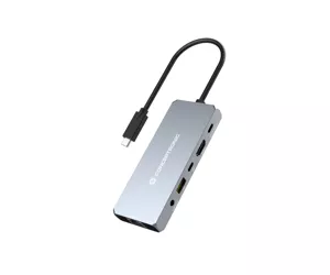 Conceptronic DONN22G knyginių kompiuterių dokas / jungčių replikatorius Vielinis USB 3.2 Gen 2 (3.1 Gen 2) Type-C Pilka