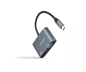 Nanocable 10.16.4303 video kabeļu aksesuārs 0,15 m DisplayPort + Mini DisplayPort + USB Type-C HDMI + VGA (D-Sub) Pelēks