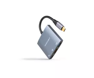 Nanocable USB-C to HDMI/USB3.0/USB-C PD Converter, 15 cm, Grey