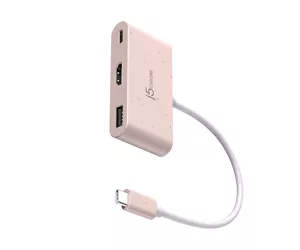 j5create JCA379ER-N jaotur USB tüüp-C 5000 Mbit/s Roos