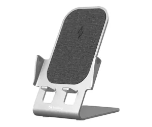 Sandberg Wireless Charger Stand 15W Alu Смартфон Серый USB Беспроводная зарядка Быстрая зарядка Для помещений