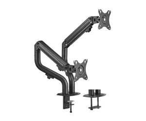 AISENS Table Stand ECO Swivel and Tilt Counterweight for Monitor/TV 8Kg (3 Pivots, 2 Arms) from 17-32, Black