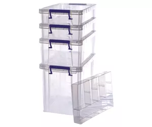 Fellowes 7731701 storage box Rectangular Plastic Blue, Transparent