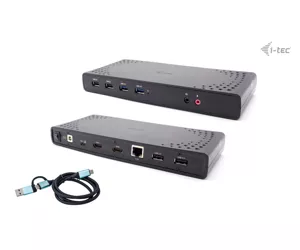 i-tec CADUALHDMIDOCKPDUK dokstacija Vadu USB 3.2 Gen 1 (3.1 Gen 1) Type-C Melns