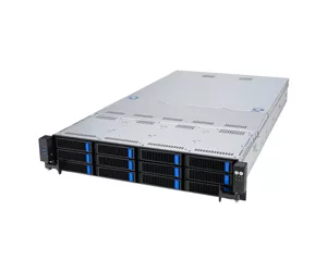 ASUS RS520A-E12-RS12U Socket SP5 Rack (2U) Melns, Tērauds