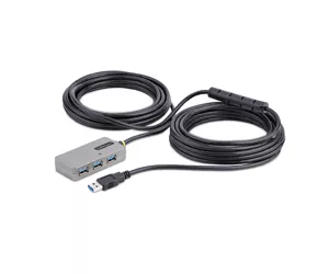 StarTech.com U01043-USB-EXTENDER хаб-разветвитель USB 3.2 Gen 1 (3.1 Gen 1) Type-A 5000 Мбит/с Черный, Серебристый