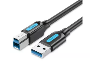 Vention COOBI USB kabelis 3 m USB 3.2 Gen 1 (3.1 Gen 1) USB A USB B Melns