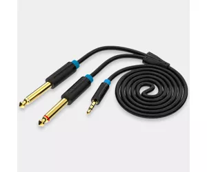 Vention 3.5mm TRS Male to Dual 6.35mm Male Audio Cable 2M Black