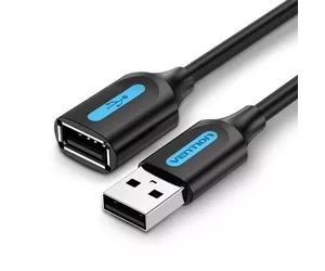 Vention USB 2.0 A Male to A Female Extension Cable 2M black PVC Type