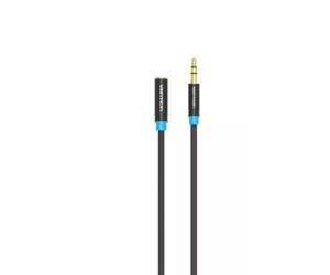 Vention Cotton Braided 3.5mm Audio Extension Cable 1M Black Metal Type