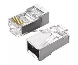 Vention IDCR0-100 коннектор RJ-45 Серебристый, Прозрачный