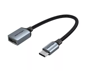 Vention USB 2.0 C Male to A Female OTG Cable 0.15M Gray Aluminum Alloy Type