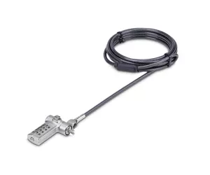 StarTech.com Universal Laptop Lock 6.6ft (2m), Security Cable For Notebook Compatible With Noble Wedge®/Nano/K-Slot; Keyless Combination Locking Cable, Anti-Theft Cut-Resistant Steel Cable