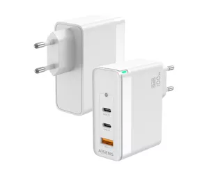 AISENS ASCH-100W3P008-W зарядное устройство для мобильных устройств Универсальная Белый Кабель переменного тока Быстрая зарядка Для помещений
