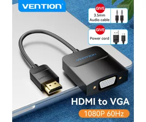 Vention HDMI to VGA Converter with Female Micro USB and Audio Port 0.15M Black
