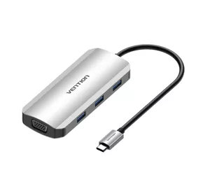 Vention TOIHB док-станция для ноутбука Проводная USB 3.2 Gen 1 (3.1 Gen 1) Type-C Серебристый