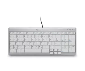 BakkerElkhuizen UltraBoard 960 Standard Compact tastatūra USB QWERTZ Swiss Sudrabs, Balts