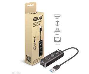 CLUB3D CSV-1430a Vielinis USB 3.2 Gen 1 (3.1 Gen 1) Type-A Juoda
