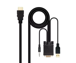 Nanocable 10.15.4350 videokaabliadapter 1,8 m HDMI tüüp A (Standard) VGA (D-Sub) + 3,5mm + USB Type-A