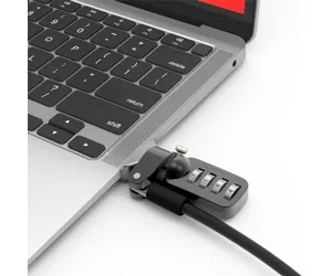 Compulocks Ledge Lock Adapter for MacBook Air 13" M1 with Combination Cable Lock Silver