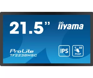 iiyama PROLITE Digitāls A-tipa displejs 55,9 cm (22") LED 600 cd/m² Full HD Melns Skārienjūtīgais ekrāns