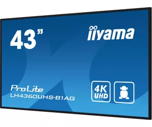 iiyama PROLITE Skaitmeninė dvipusė sulankstoma A formos plokštė 108 cm (42.5") LED „Wi-Fi“ 500 cd/m² 4K Ultra HD Juoda Integruotas procesorius Android 11 24/7