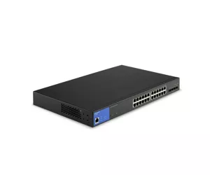 Linksys LGS328MPC Управляемый L3 Gigabit Ethernet (10/100/1000) Питание по Ethernet (PoE) Черный, Синий