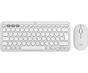 Logitech Pebble 2 Combo klaviatuur Hiir kaasa arvatud RF juhtmeta ühendus + Bluetooth QWERTZ Saksa keel Valge