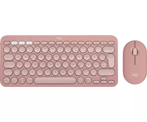 Logitech Pebble 2 Combo tastatūra Pele iekļauta RF bezvadu sakari + Bluetooth QWERTZ Vācu Rozā