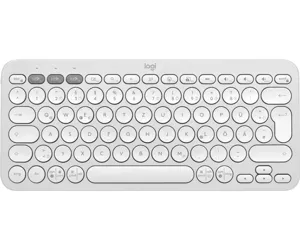 Logitech Pebble Keys 2 K380s klaviatuur RF juhtmeta ühendus + Bluetooth QWERTZ Saksa keel Valge