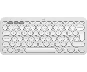 Logitech Pebble Keys 2 K380s klaviatūra RD belaidis ryšys + „Bluetooth“ QWERTY Danų, Apdaila, Norvegija, Švedas Balta