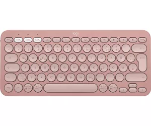 Logitech Pebble Keys 2 K380s klaviatuur RF juhtmeta ühendus + Bluetooth QWERTZ Saksa keel Roosa