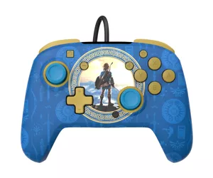 PDP Rematch: Hyrule Blue Zils USB Spēļu paliktnis Analogā / digitālā Nintendo Switch, Nintendo Switch Lite, Nintendo Switch OLED