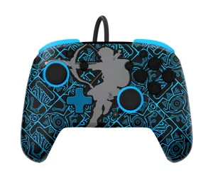 PDP Rematch: Sheikah Shoot Melns, Zils USB Spēļu paliktnis Analogā / digitālā Nintendo Switch, Nintendo Switch Lite, Nintendo Switch OLED