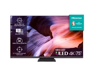 Hisense 75U8KQ televizorius 190,5 cm (75") 4K Ultra HD „Wi-Fi“ Juoda, Pilka
