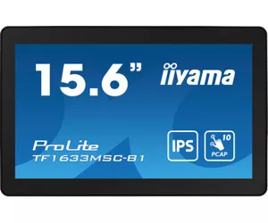 iiyama ProLite TF1633MSC-B1 kompiuterio monitorius 39,6 cm (15.6") 1920 x 1080 pikseliai „Full HD“ Lietimui jautrus ekranas Juoda