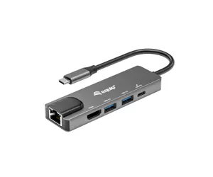 Equip 133489 knyginių kompiuterių dokas / jungčių replikatorius Vielinis USB 3.2 Gen 1 (3.1 Gen 1) Type-C Pilka