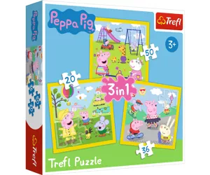 Peppa Pig 3 in 1 Happy Day Puzle 20 pcs Komiksi