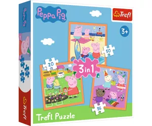 Peppa Pig 3 in 1 Inventive Puzle 20 pcs Komiksi