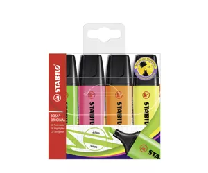 STABILO BOSS ORIGINAL маркер 4 шт Скошенный наконечник Мульти