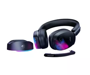ROCCAT Syn Max Air Laisvų rankų įranga Bevielis Su lankeliu Žaidimams C tipo USB Įkrovimo stovas Juoda