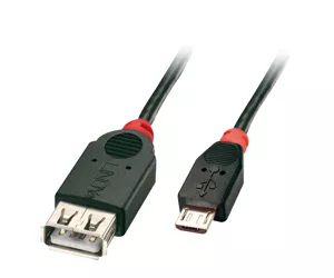 Lindy USB 2.0 Cable Micro-B / A OTG, 0.5m