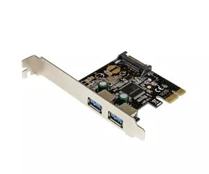 StarTech.com 2 Port PCI Express PCIe SuperSpeed USB 3.0 Controller Card w/ SATA Power