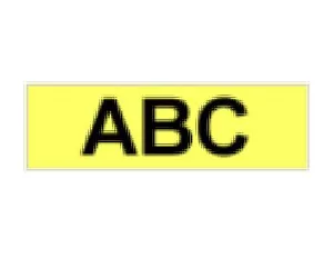 Brother Gloss Laminated Labelling Tape - 12mm, Black/Yellow